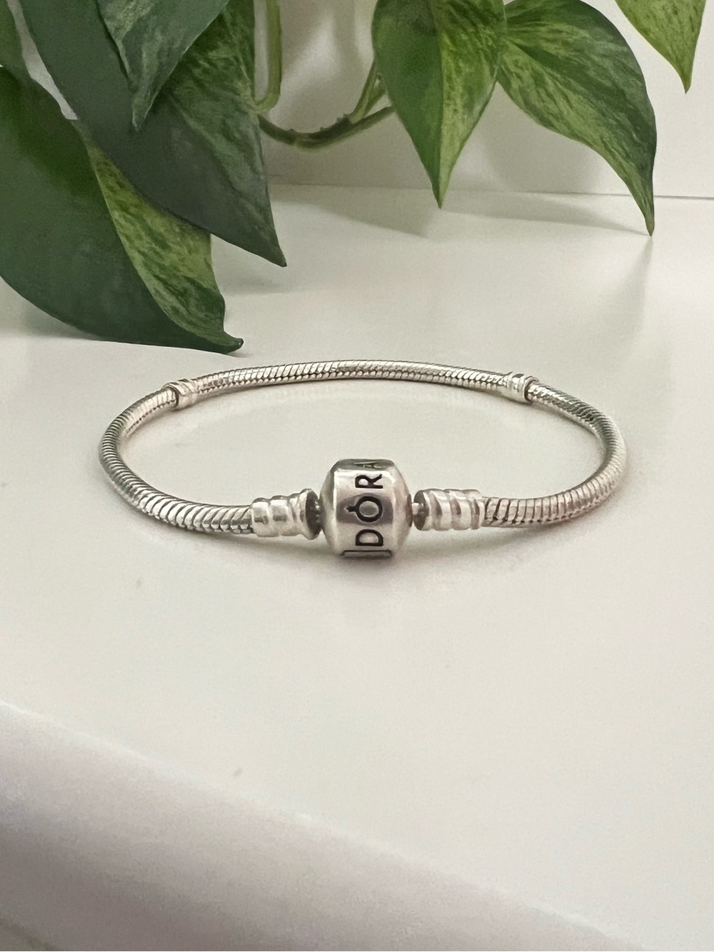 Authentic Pandora Moments Barrel Clasp Bracelet, 925, 7.8” Length